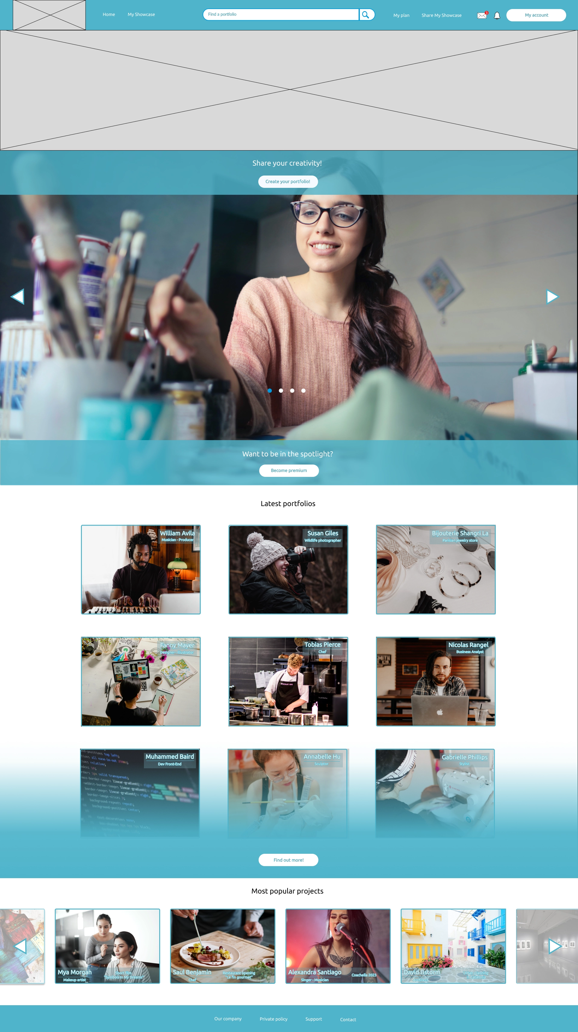 Screen capture of the website - will open an overlay on click