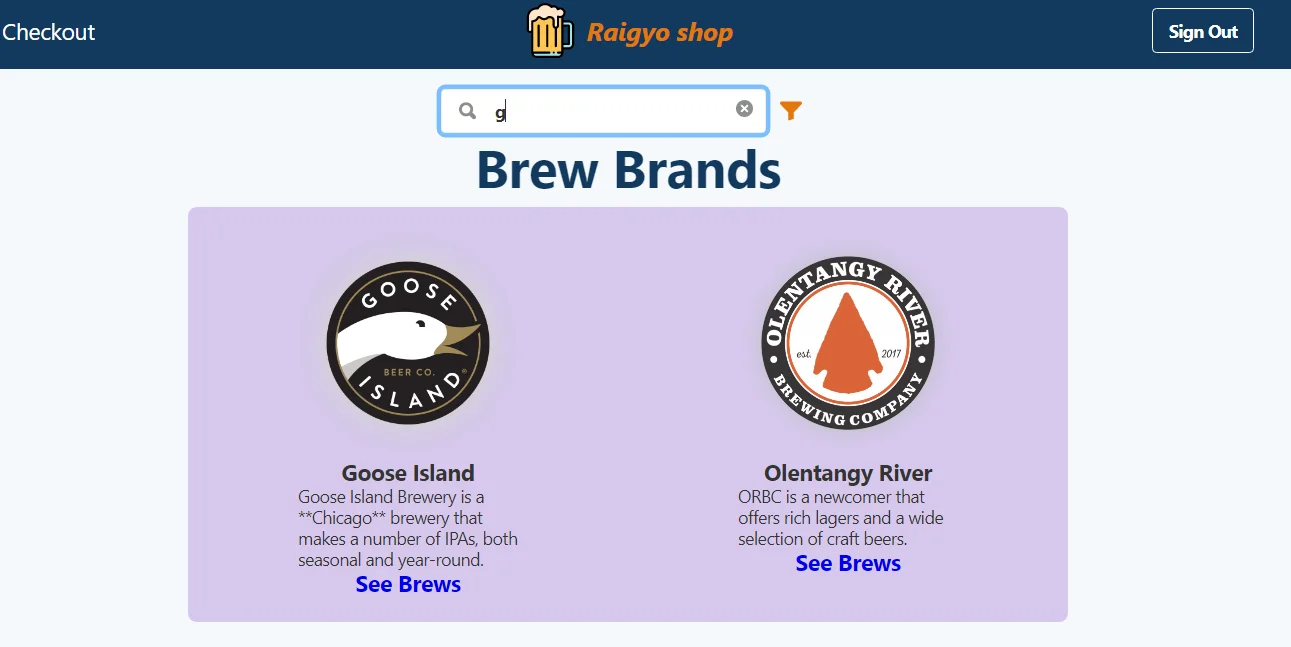 Screen capture of the website - will open an overlay on click