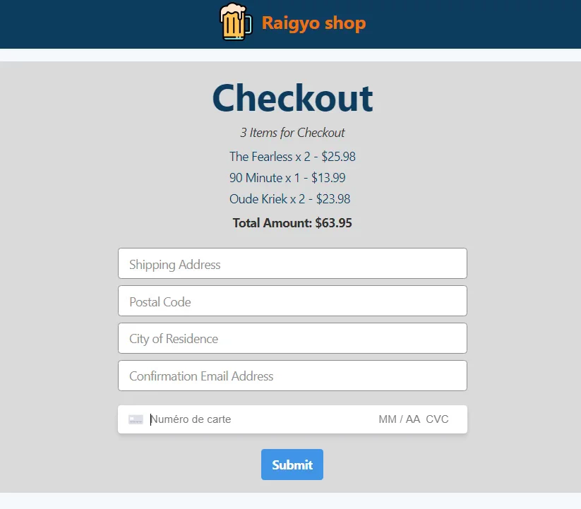 Screen capture of the website - will open an overlay on click