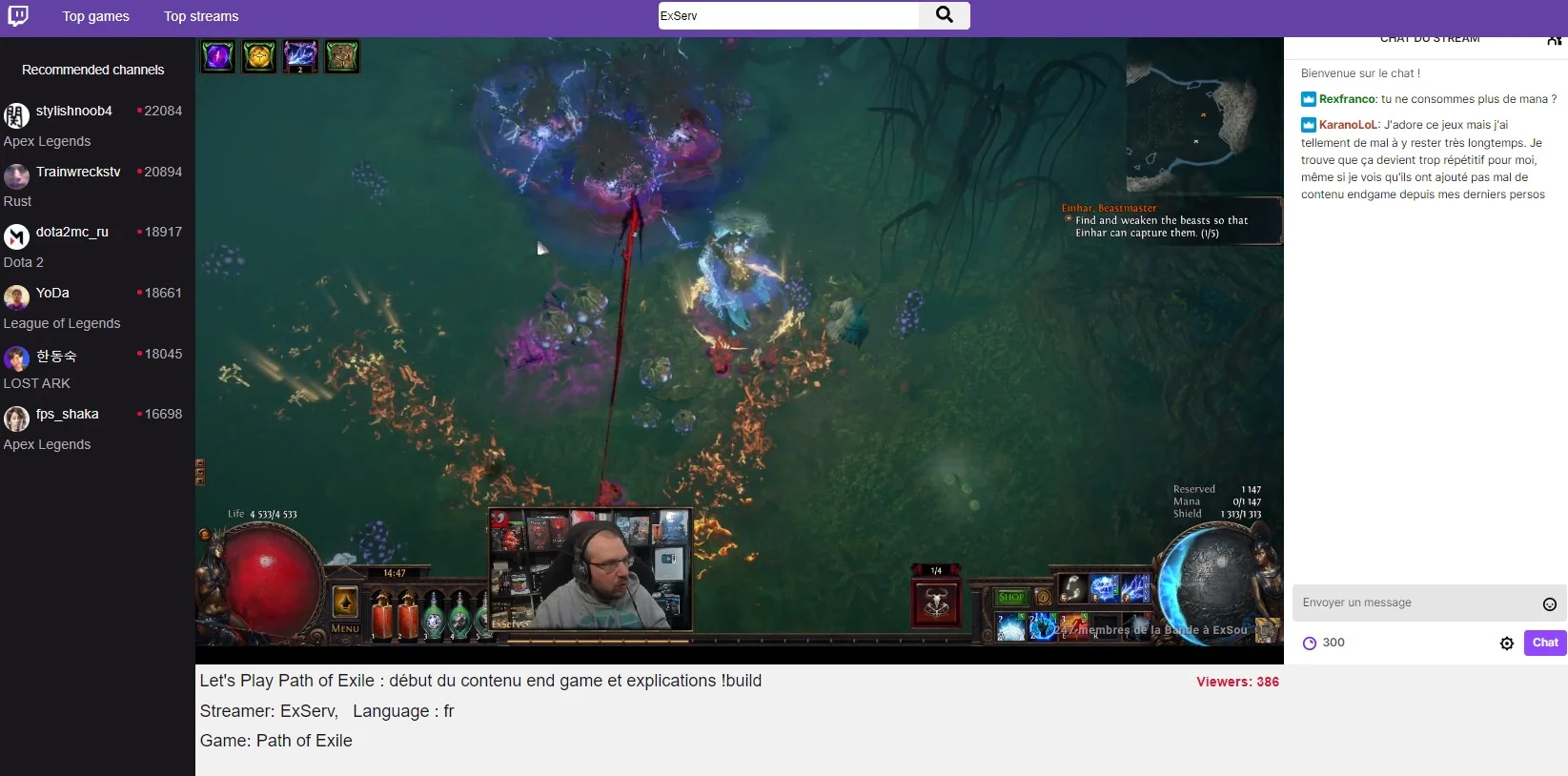 Screen capture of the website - will open an overlay on click